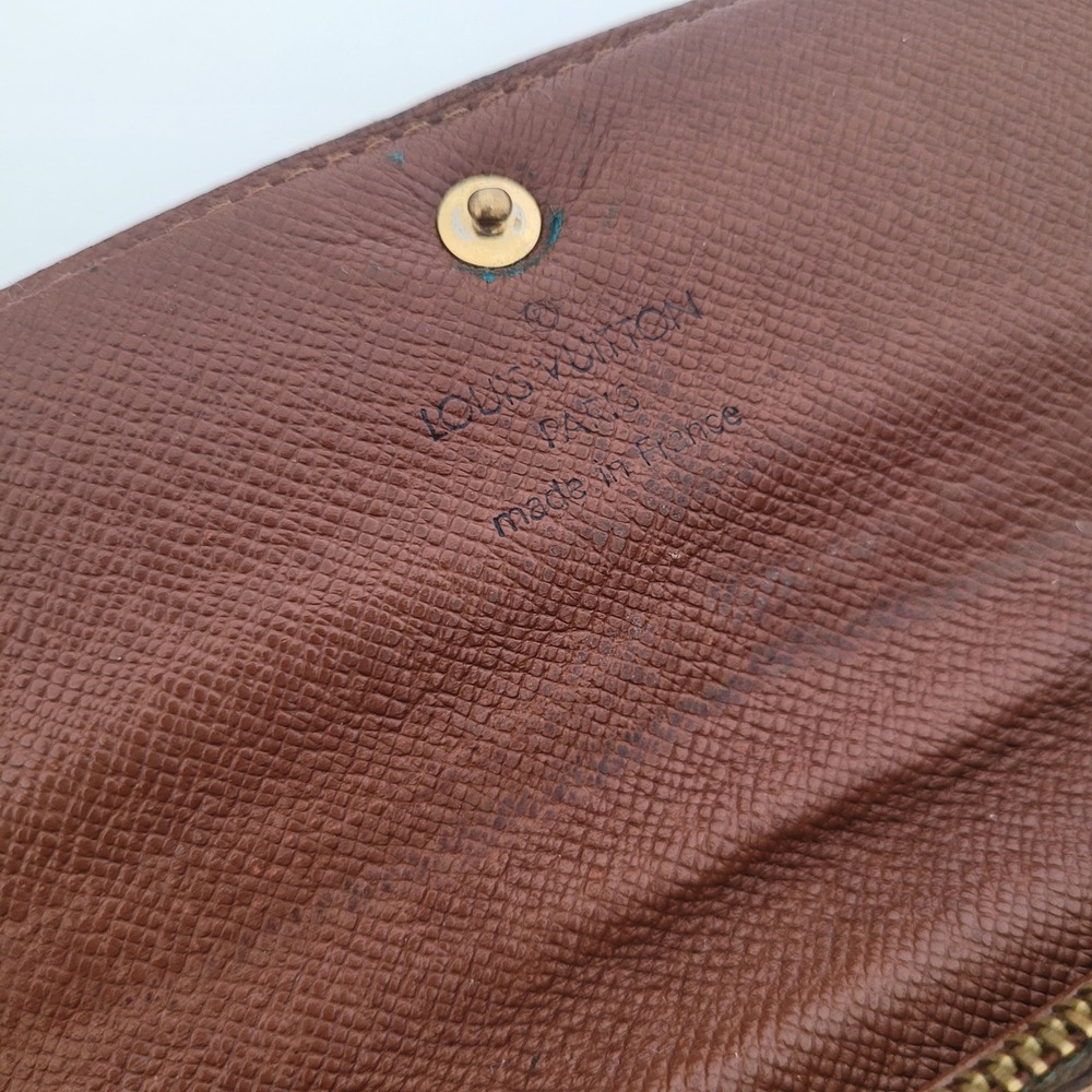 Louis Vuitton Sarah Wallet Monogram Canvas Brown Long Envelope Wallet France - Picture 7 of 11
